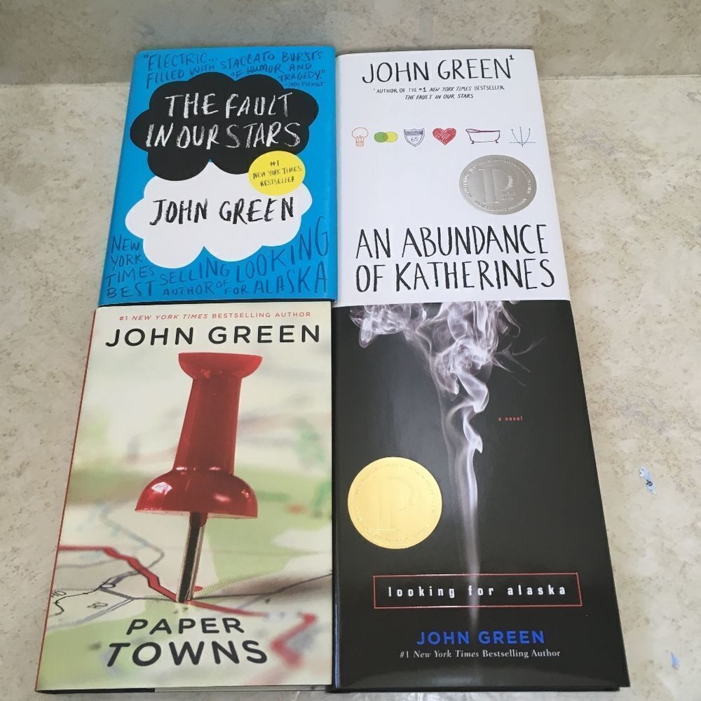 BOXED SET OF FOUR HARDCOVER BOOKS BY JOHN GREEN